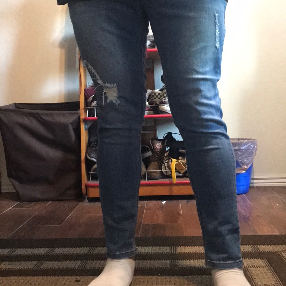 GoGo Jeans Distressed Medium-Wash Skinny Sz 13